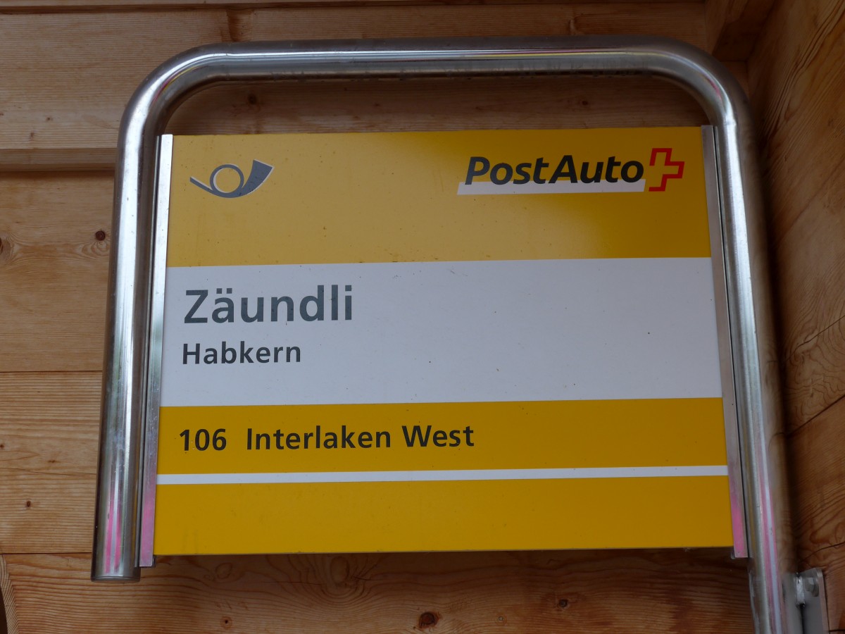(163'788) - PostAuto-Haltestelle - Habkern, Z�undli - am 23. August 2015