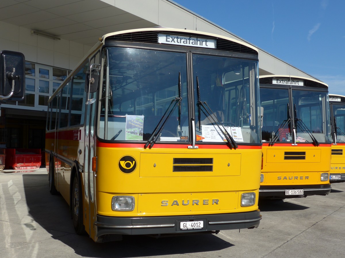 (163'879) - Schmid, Glarus - GL 4012 - Saurer/Tscher (ex Mosimann, Aesch; ex Erne, Full; ex P 24'257) am 29. August 2015 in Oberkirch, CAMPUS Sursee