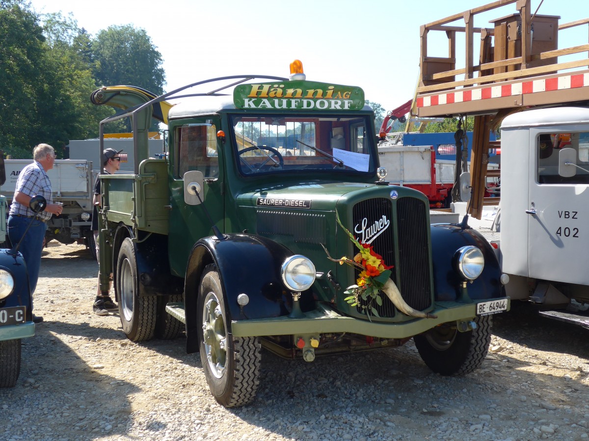 (163'956) - H�nni, Kaufdorf - BE 64'944 - Saurer am 29. August 2015 in Oberkirch, CAMPUS Sursee