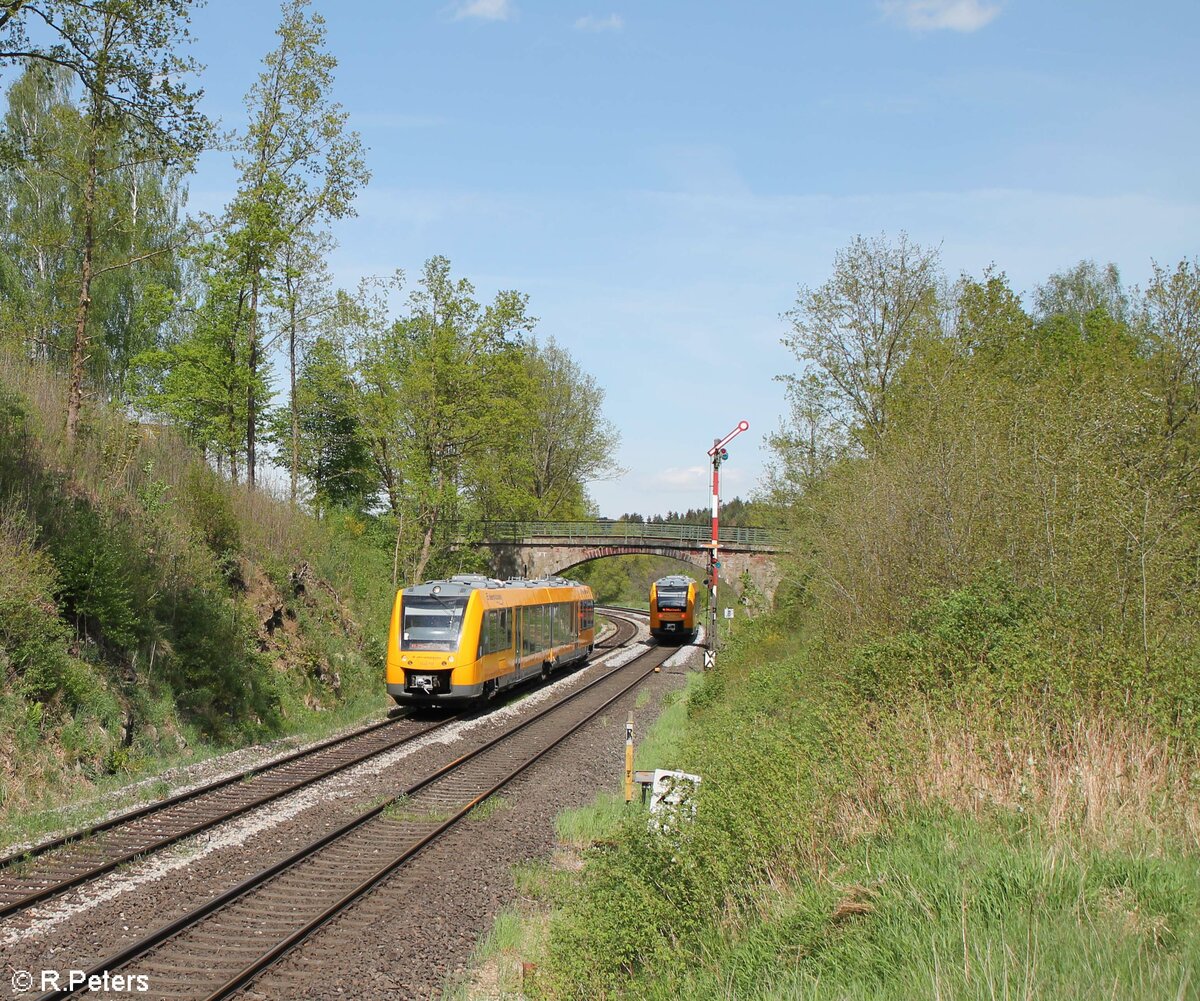 1641 706 als RB23 79731 Marktredwitz - Regensburg beim verlassen von Reuth bei Erbendorf. 13.05.22