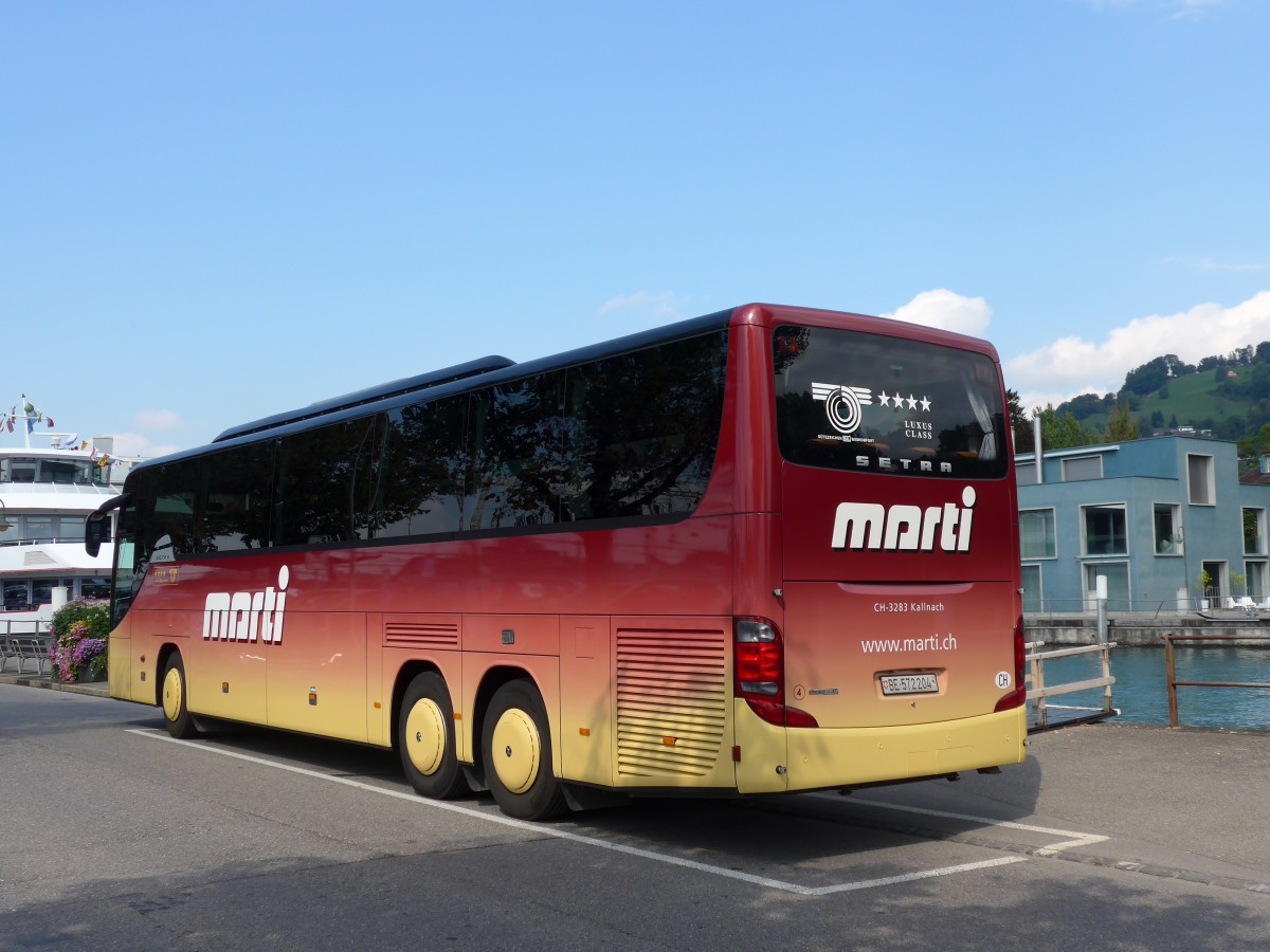 (164'565) - Marti, Kallnach - Nr. 4/BE 572'204 - Setra am 10. September 2015 bei der Schifflndte Thun