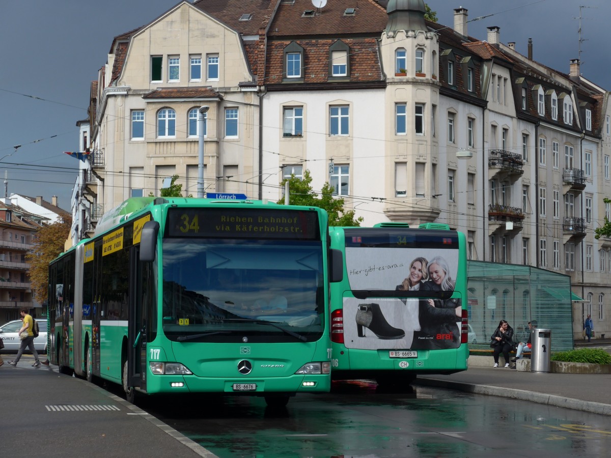 (164'718) - BVB Basel - Nr. 717/BS 6676 - Mercedes am 14. September 2015 in Basel, Wettsteinplatz