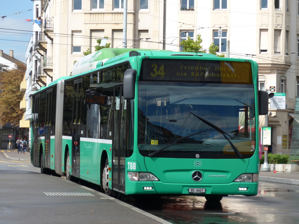 (164'722) - BVB Basel - Nr. 708/BS 6667 - Mercedes am 14. September 2015 in Basel, Wettsteinplatz