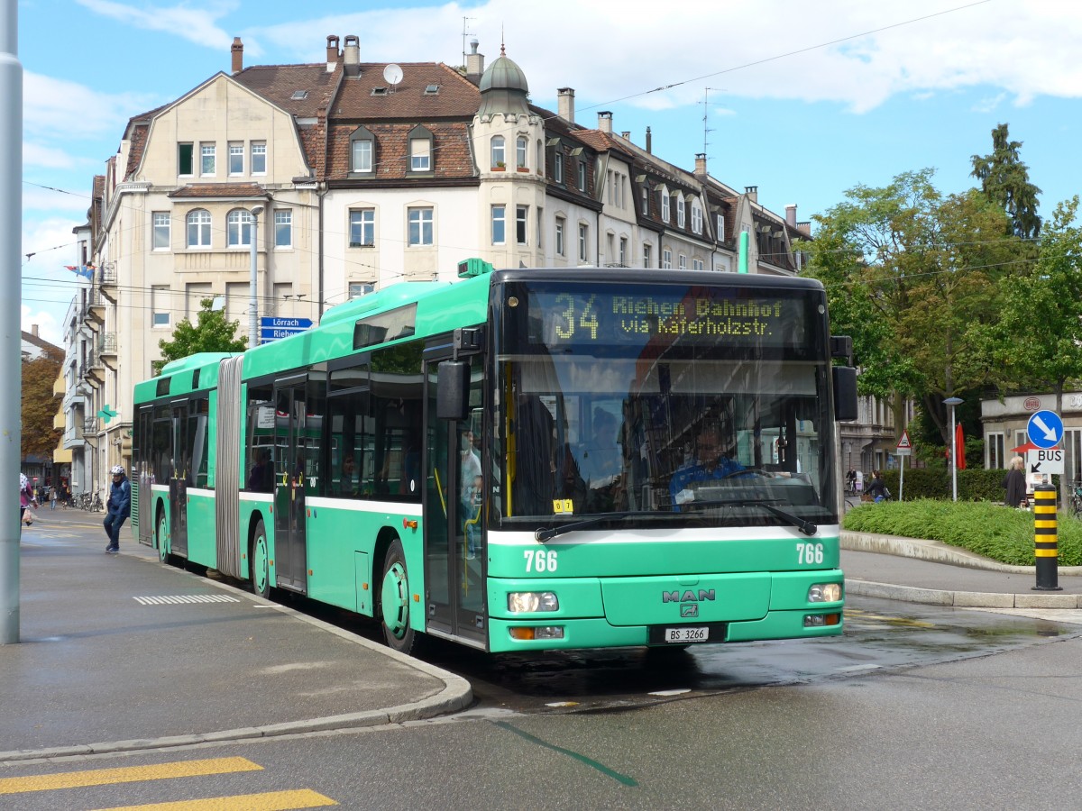 (164'727) - BVB Basel - Nr. 766/BS 3266 - MAN am 14. September 2015 in Basel, Wettsteinplatz