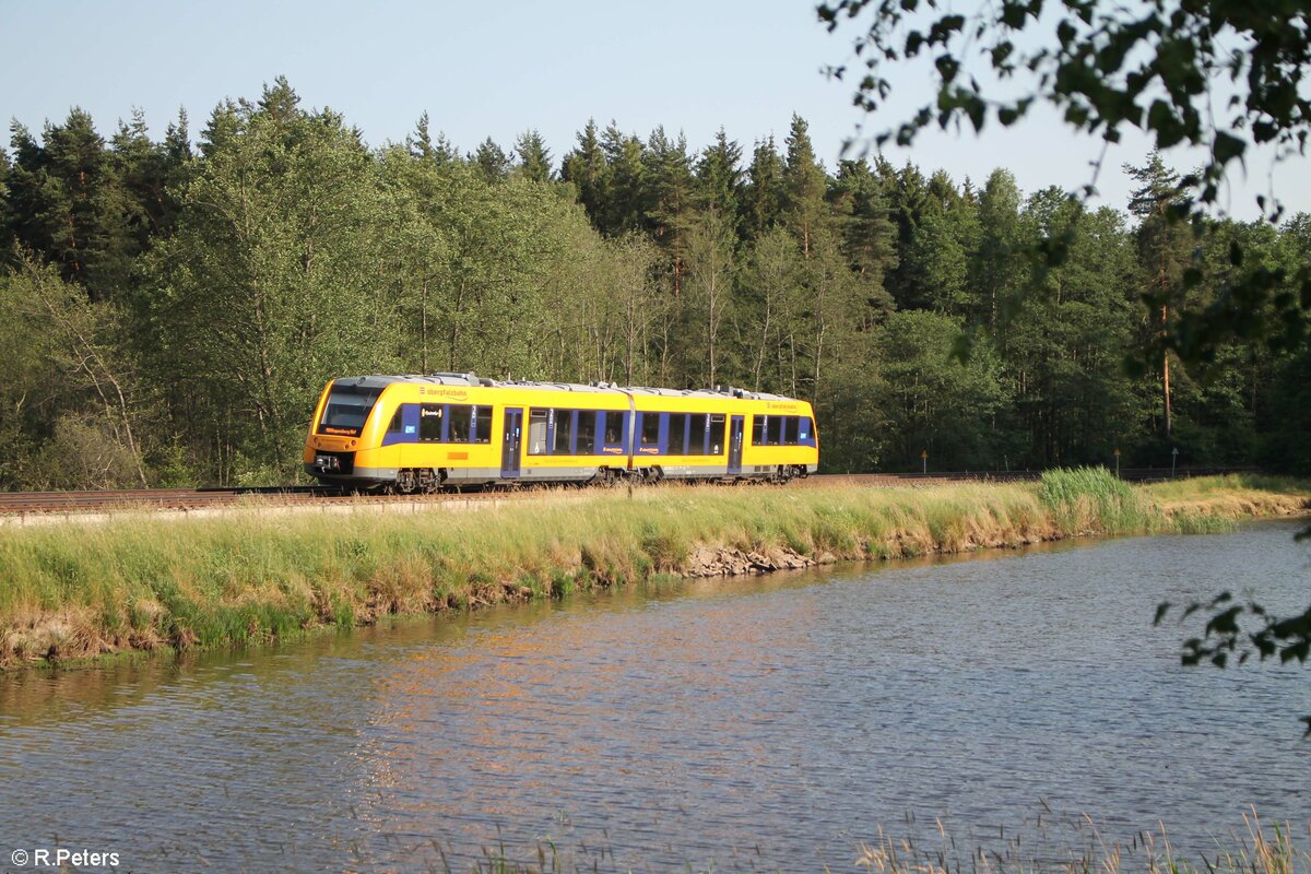 1648 711 als RB23 OPB 79739 Marktredwitz - Regensburg an den südlichen Teichen bei Wiesau. 19.06.22