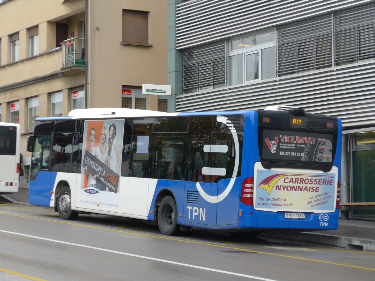 (165'057) - TPN Nyon - VD 1118 - Mercedes am 18. September 2015 beim Bahnhof Nyon