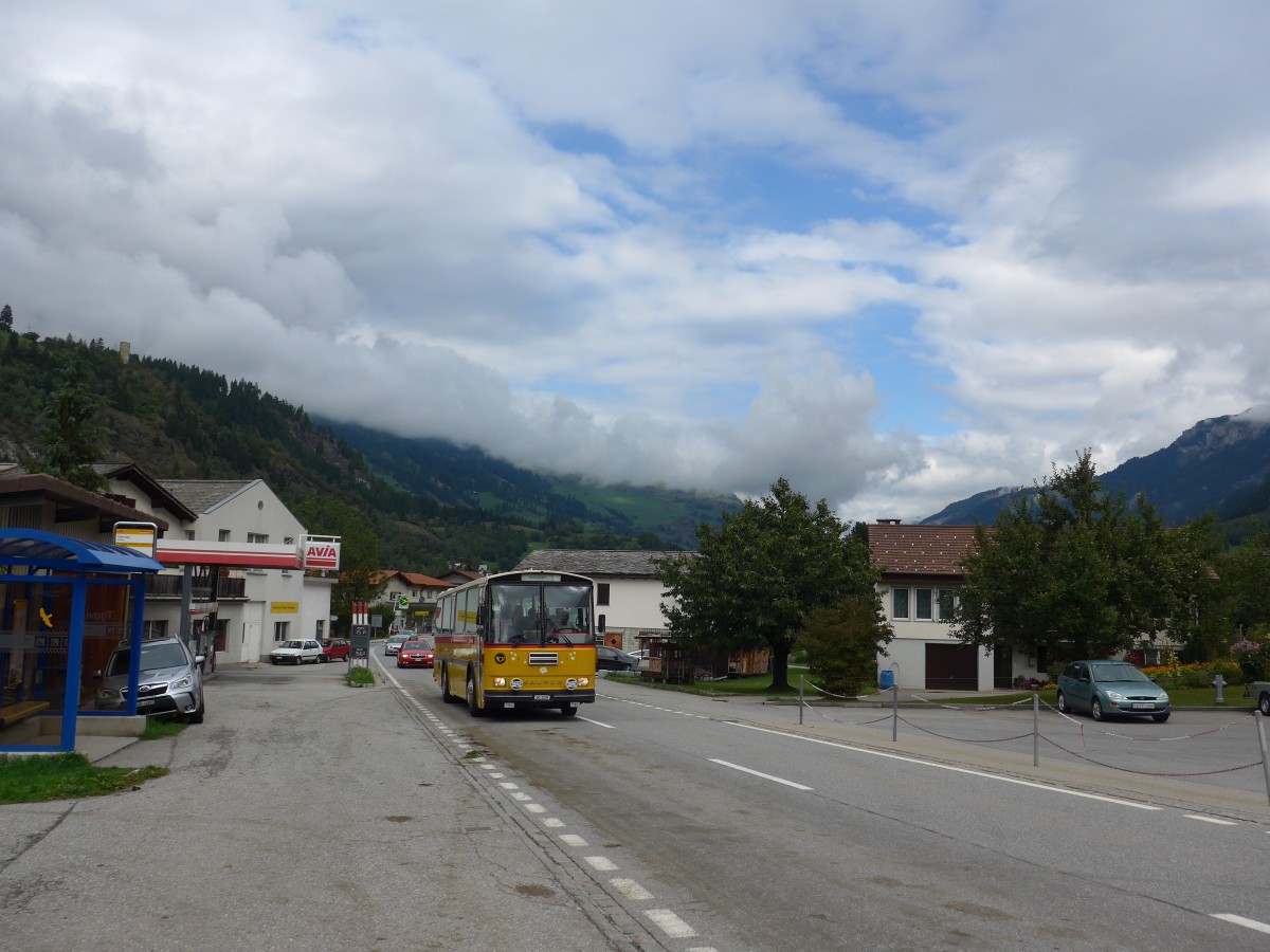 (165'382) - Fssler, Unteriberg - Nr. 6/SZ 5232 - Saurer/R&J (ex Schrch, Gutenburg Nr. 6; ex P 24'358) am 19. September 2015 in Andeer, Tgavugl