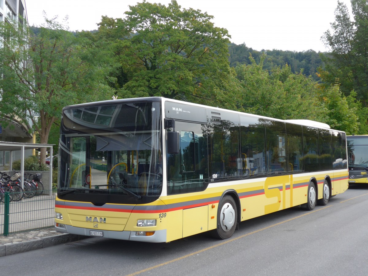 (165'497) - STI Thun - Nr. 139/BE 801'139 - MAN am 22. September 2015 bei der Schifflndte Thun