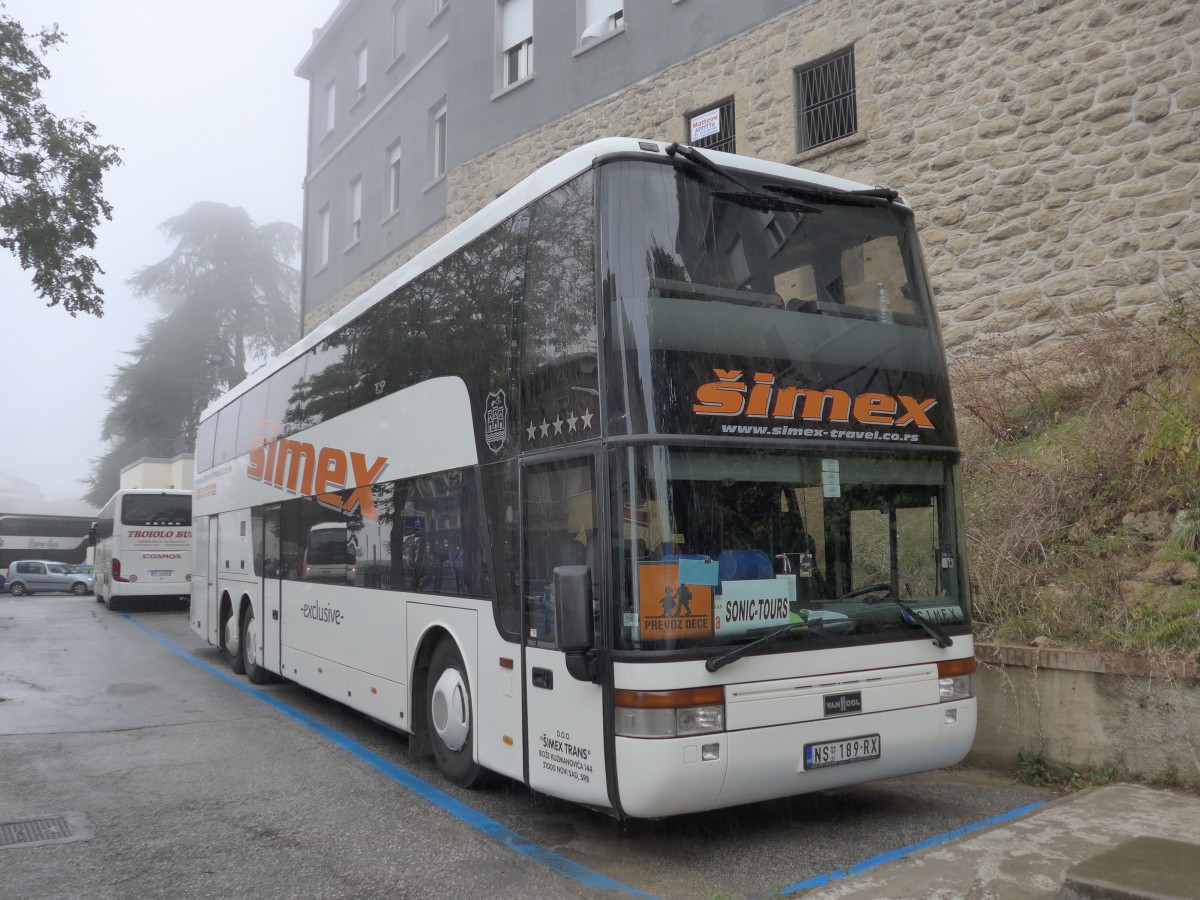 (165'667) - Aus Serbien: Simex, Novi Sad - NS 189-RX - Van Hool am 24. September 2015 in San Marino