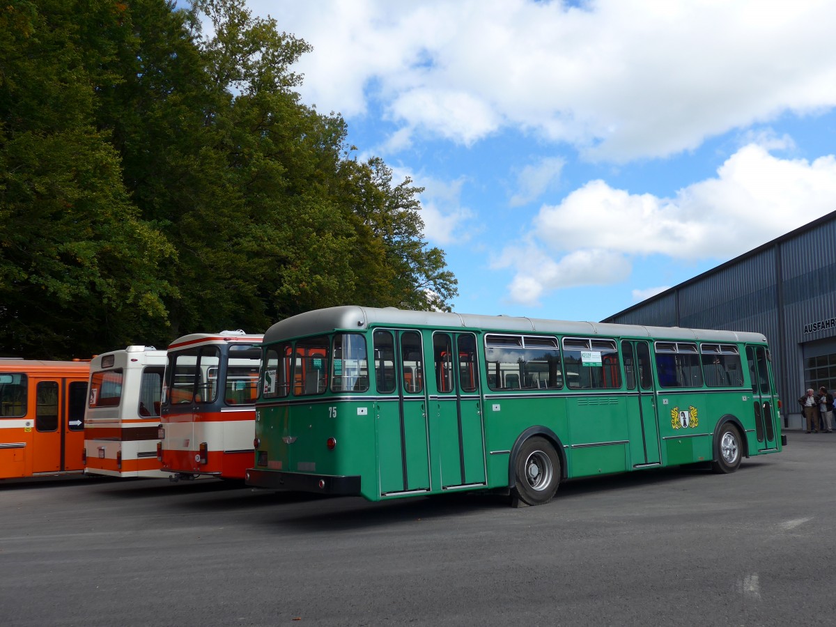 (165'972) - BVB Basel (RWB) - Nr. 75 - FBW/FHS am 4. Oktober 2015 in Burgdorf, kihof Ziegelgut