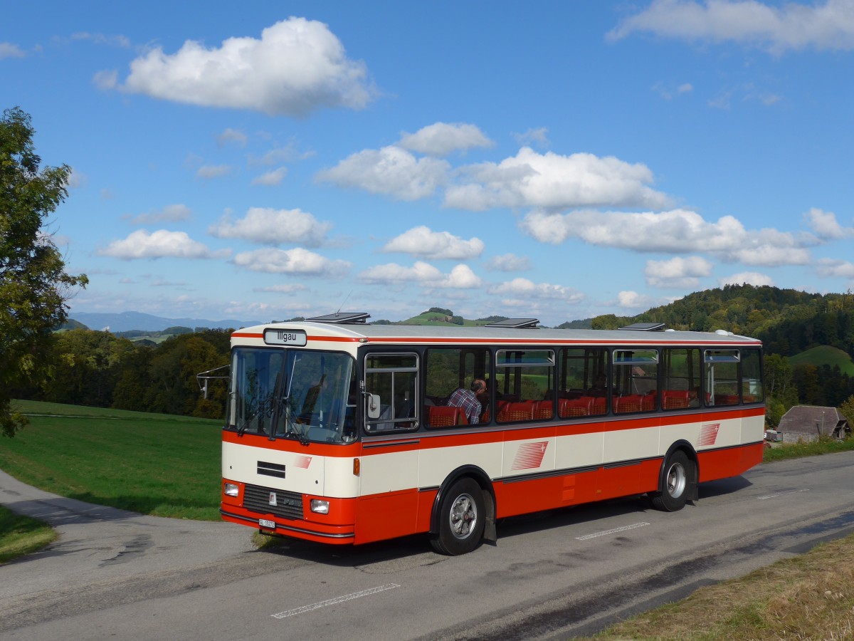 (166'020) - Frey, Opfikon - GL 15'272 - FBW/R&J (ex Tiemann, Oetwil Nr. 20; ex AAGS Schwyz Nr. 20) am 4. Oktober 2015 in Kaltacker, Brgglen