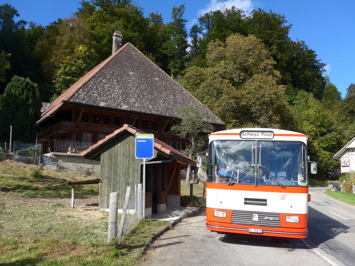 (166'030) - Frey, Opfikon - GL 15'272 - FBW/R&J (ex Tiemann, Oetwil Nr. 20; ex AAGS Schwyz Nr. 20) am 4. Oktober 2015 in Heimiswil, Rumisthal