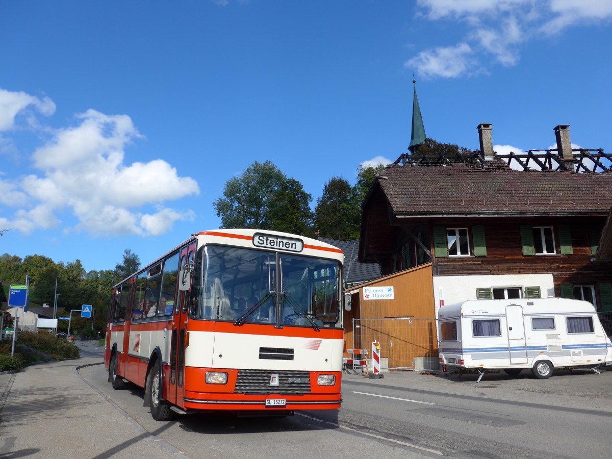 (166'040) - Frey, Opfikon - GL 15'272 - FBW/R&J (ex Tiemann, Oetwil Nr. 20; ex AAGS Schwyz Nr. 20) am 4. Oktober 2015 in Heimiswil, Post