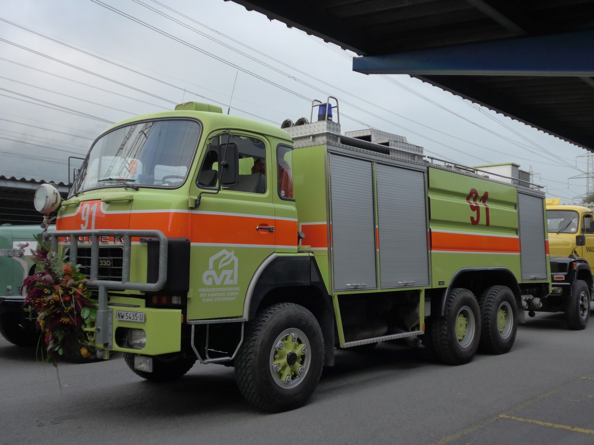 (166'083) - GVZ, Z�rich - Nr. 91/NW 5435 U - Saurer am 10. Oktober 2015 in Sch�nis, Bicoareal