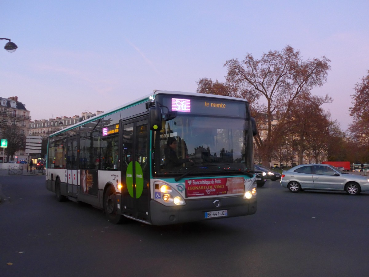 (166'750) - RATP Paris - Nr. 5154/BE 441 JC - Irisbus am 15. November 2015 in Paris, Nation