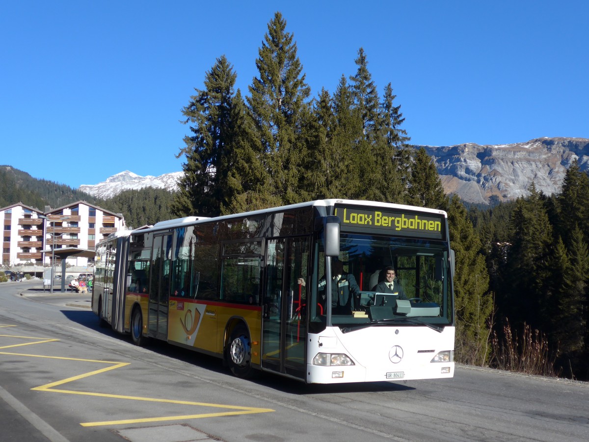 (167'969) - Stuppan, Flims - GR 80'411 - Mercedes (ex PostAuto Zrich Nr. 80; ex Eurobus, Arbon Nr. 4) am 26. Dezember 2015 in Laax, Bergbahnen