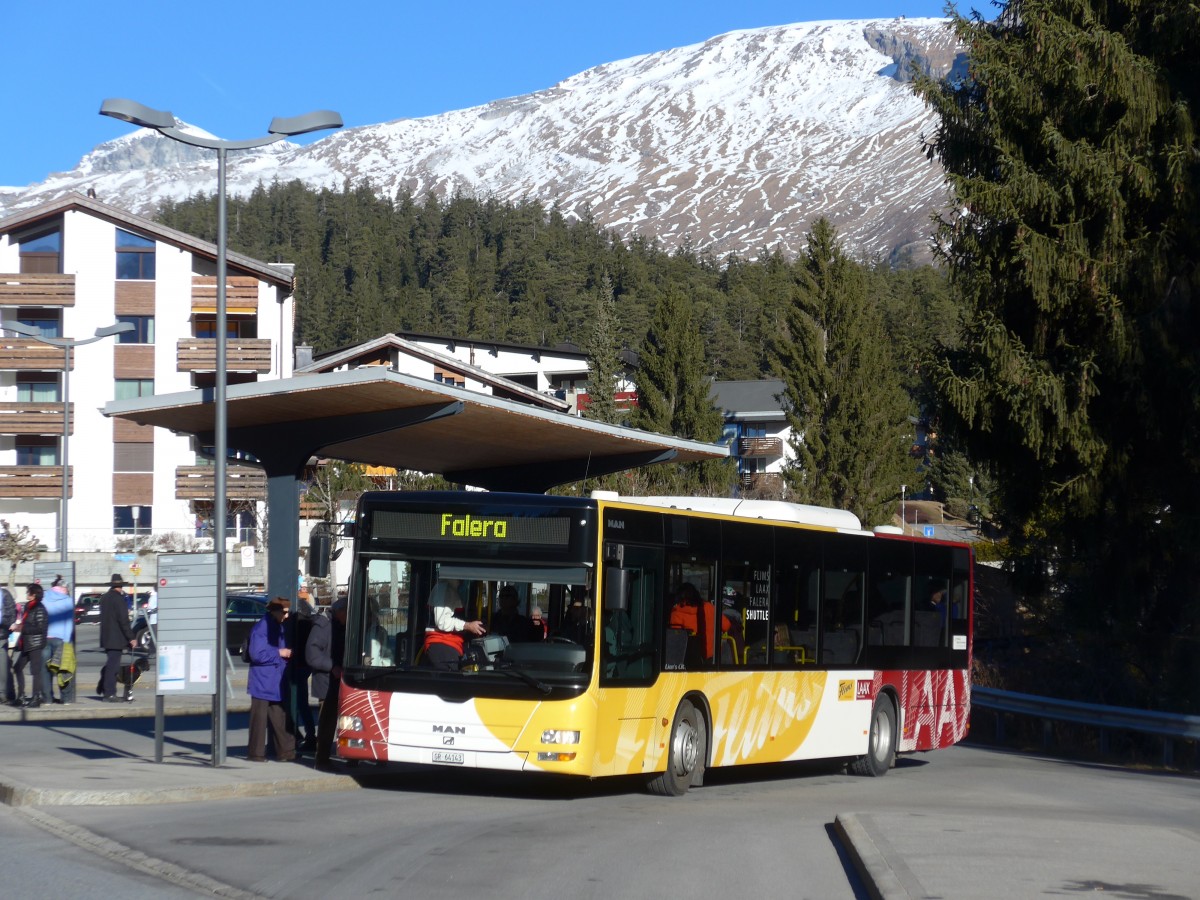 (167'972) - Stuppan, Flims - GR 64'143 - MAN am 26. Dezember 2015 in Laax, Bergbahnen