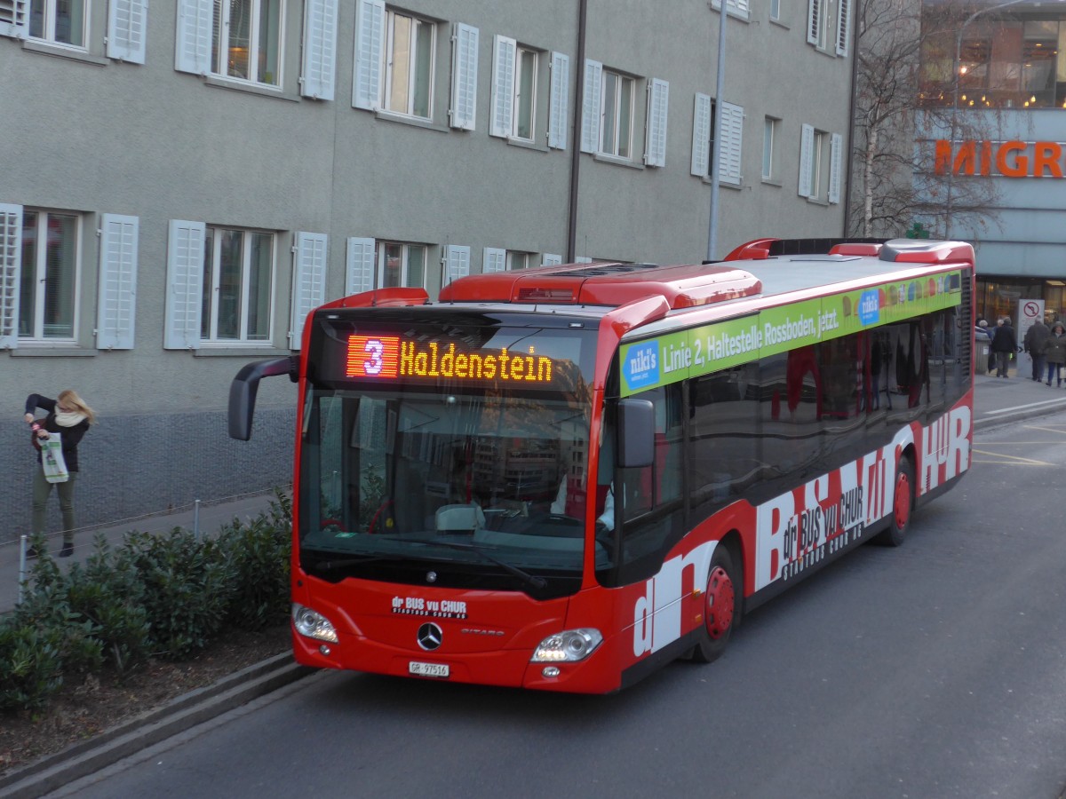 (168'097) - SBC Chur - Nr. 16/GR 97'516 - Mercedes am 29. Dezember 2015 in Chur, Post 1