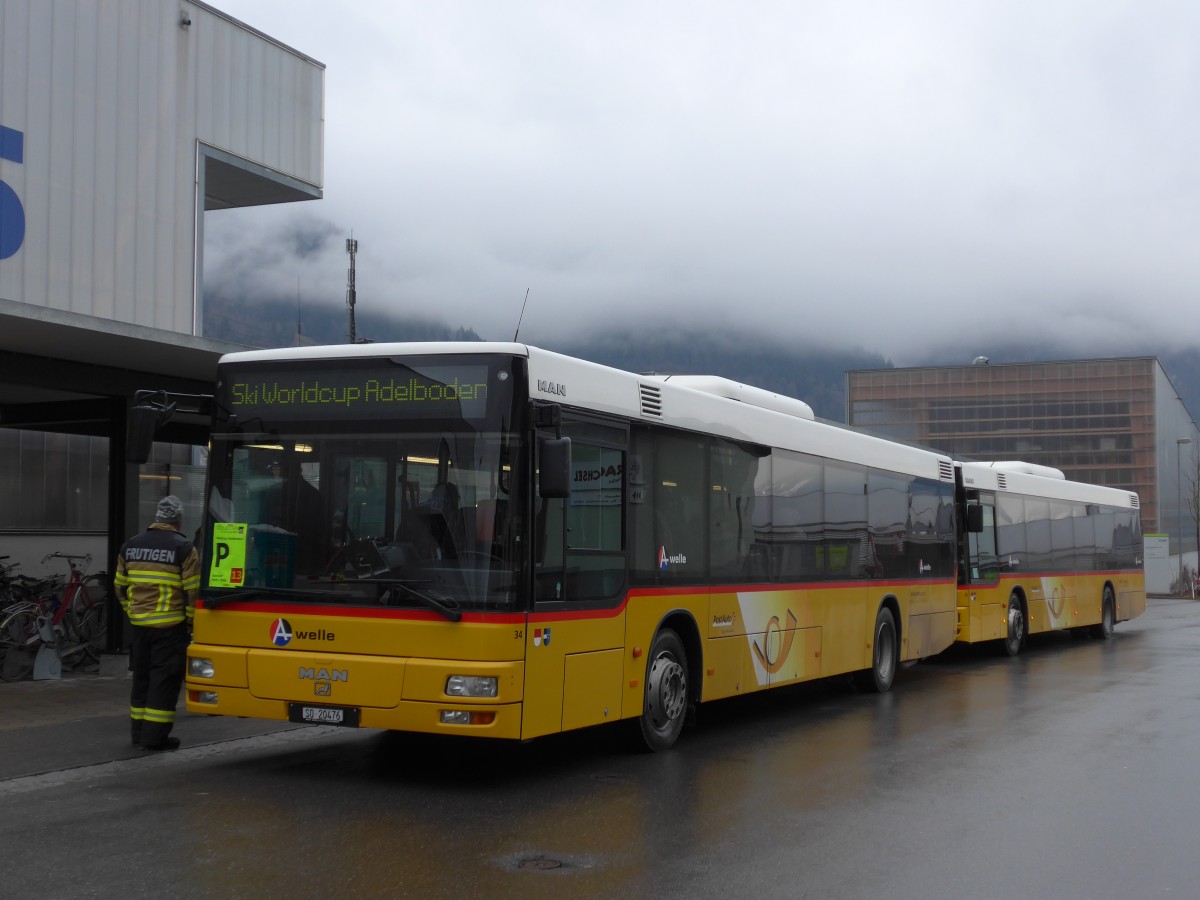 (168'425) - Wyss, Boningen - Nr. 34/SO 20'476 - MAN am 10. Januar 2016 beim Bahnhof Frutigen