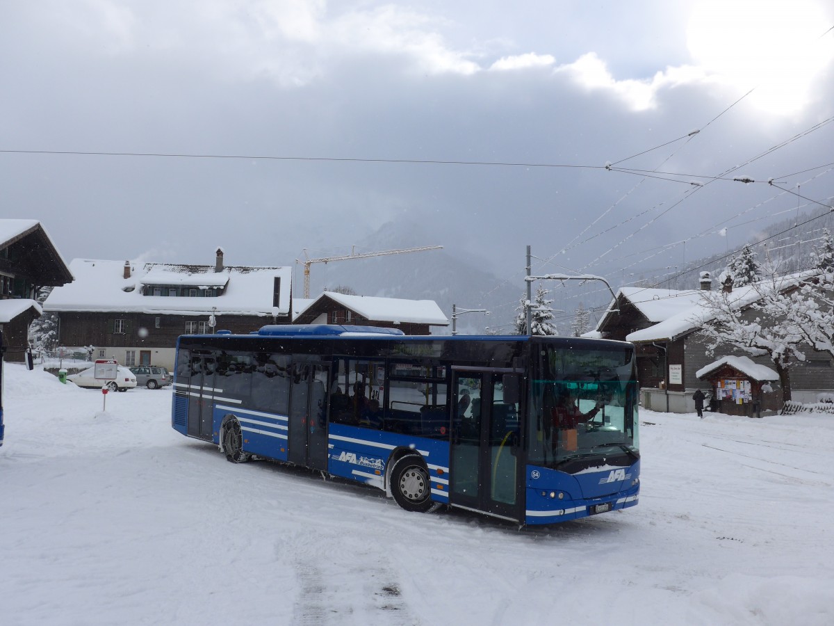 (168'481) - AFA Adelboden - Nr. 54/BE 611'056 - Neoplan (ex VBZ Zrich Nr. 243) am 17. Januar 2016 beim Bahnhof Lenk