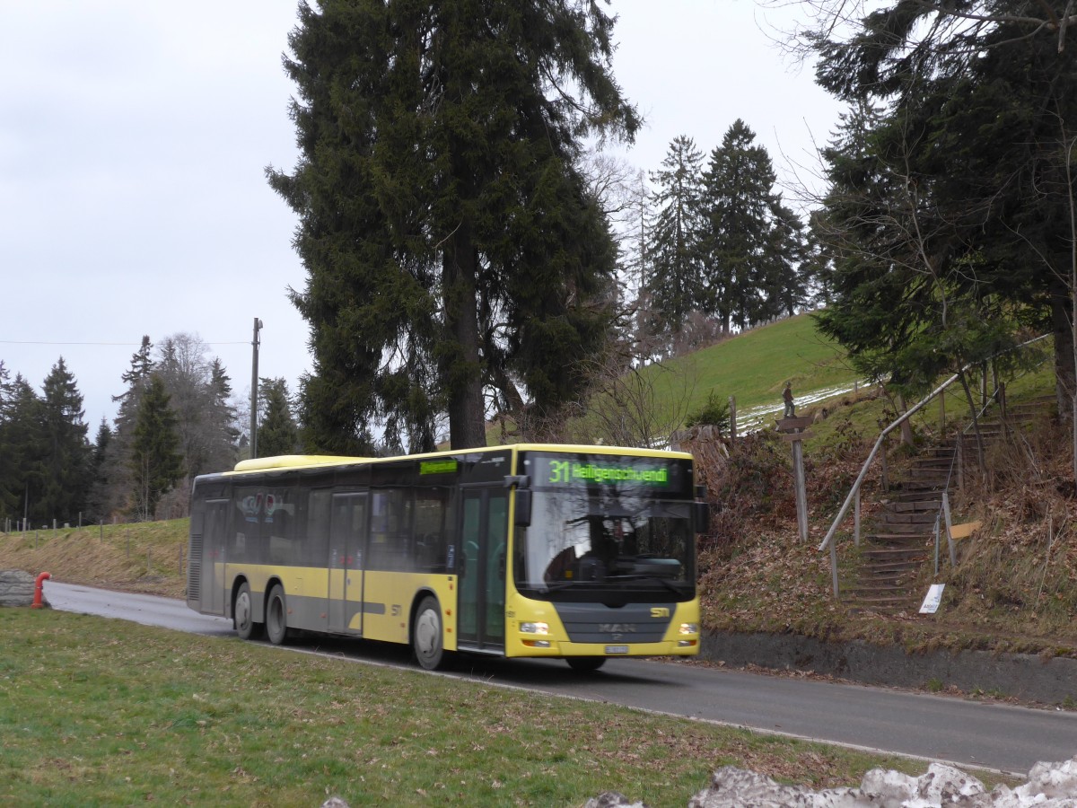 (168'701) - STI Thun - Nr. 151/BE 801'151 - MAN am 9. Februar 2016 in Heiligenschwendi, Post