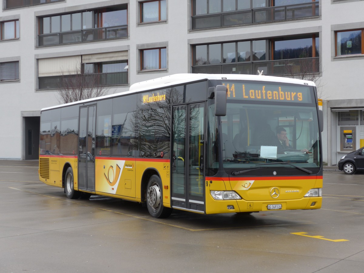 (168'766) - Brndli, Elfingen - Nr. 9/AG 348'534 - Mercedes am 20. Februar 2016 beim Bahnhof Laufenburg