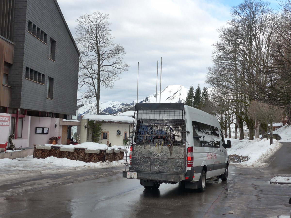 (168'804) - Schaad, Wasserwendi - BE 876 - Mercedes am 21. Februar 2016 in Wasserwendi-Hasliberg, Dorf