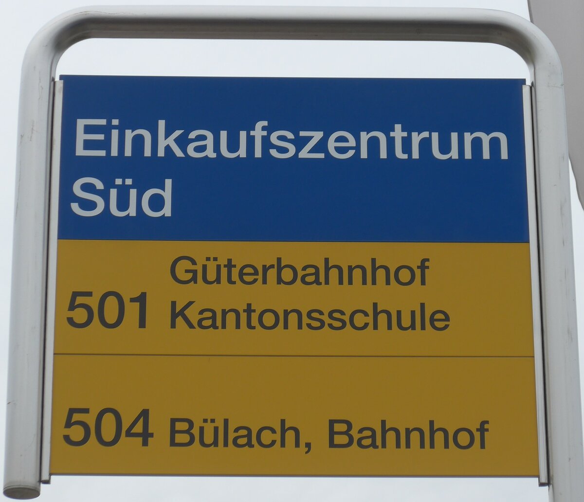 (168'882) - ZVV/PostAuto-Haltestellenschild - Blach, Einkaufszentrum Sd - am 24. Februar 2016