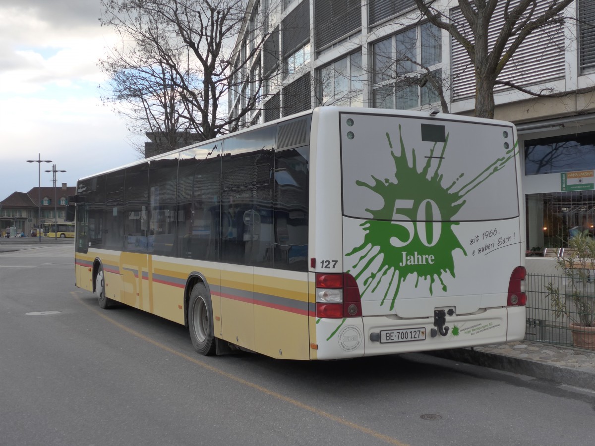 (169'072) - STI Thun - Nr. 127/BE 700'127 - MAN am 6. Mrz 2016 bei der Schifflndte Thun