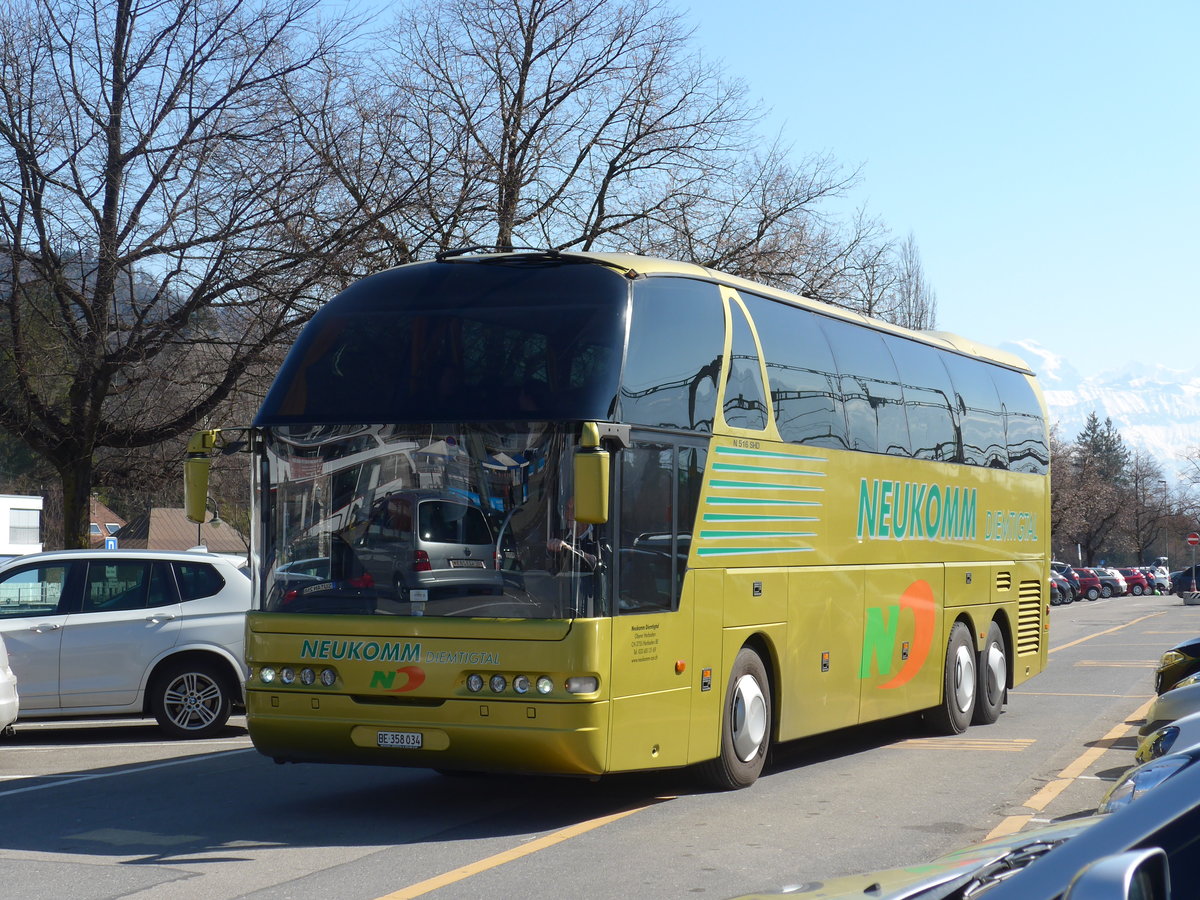 (169'256) - Neukomm, Horboden - BE 358'034 - Neoplan am 17. Mrz 2016 in Thun, CarTerminal