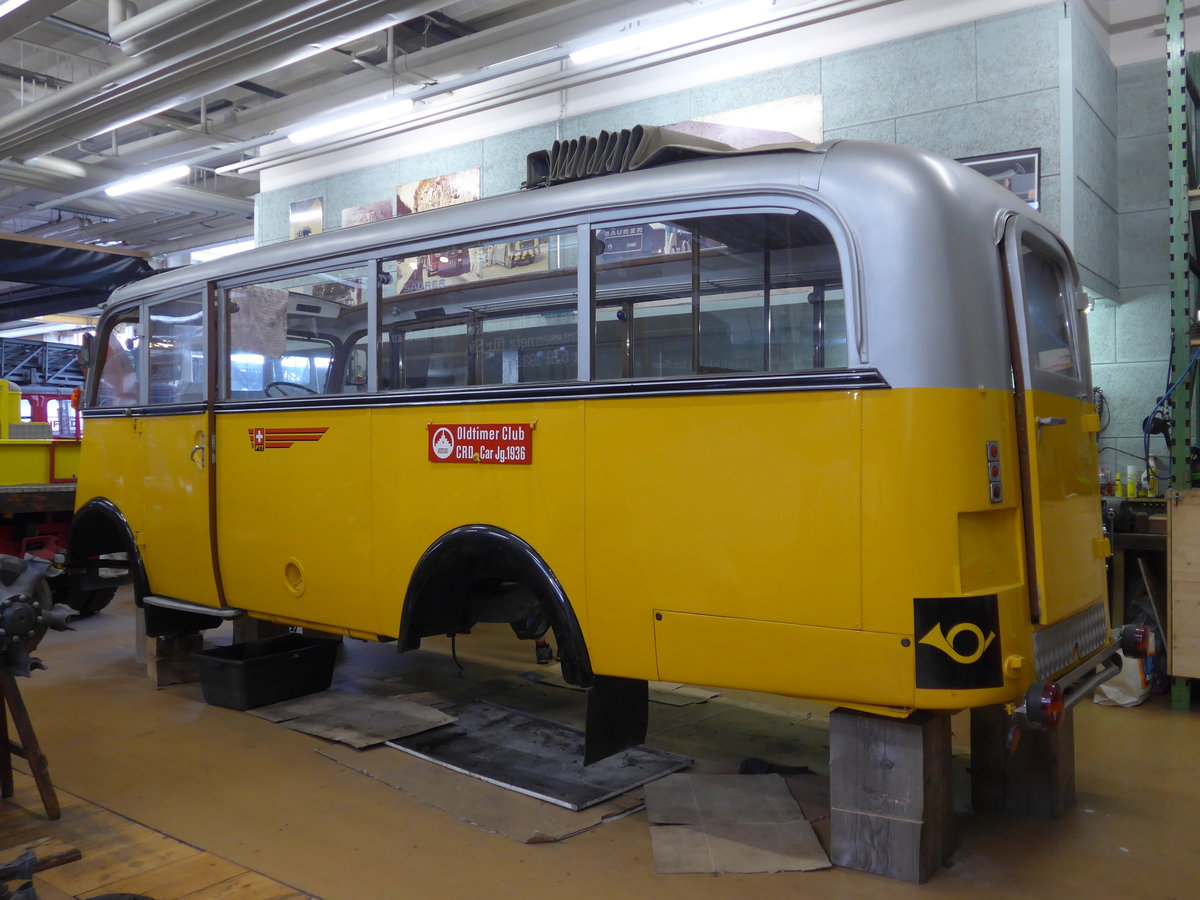 (169'694) - Oldtimer Club Saurer, Arbon - Saurer/R&Streun (ex Geiger, Adelboden Nr. 2) am 2. April 2016 in Arbon, Saurermuseum