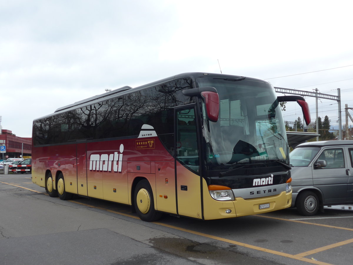 (169'796) - Marti, Kallnach - Nr. 11/BE 572'211 - Setra am 8. April 2016 in Thun, CarTerminal