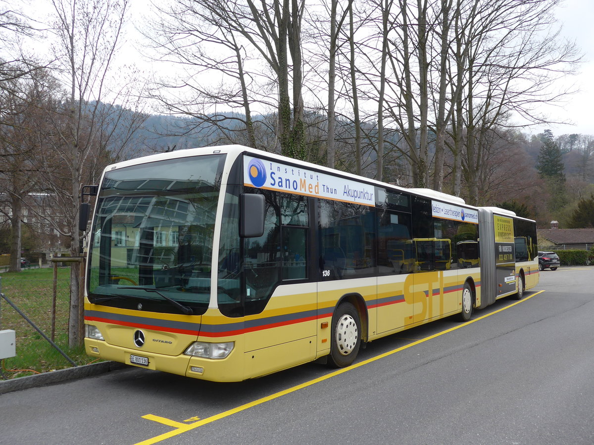 (169'798) - STI Thun - Nr. 136/BE 801'136 - Mercedes am 9. April 2016 bei der Schifflndte Thun