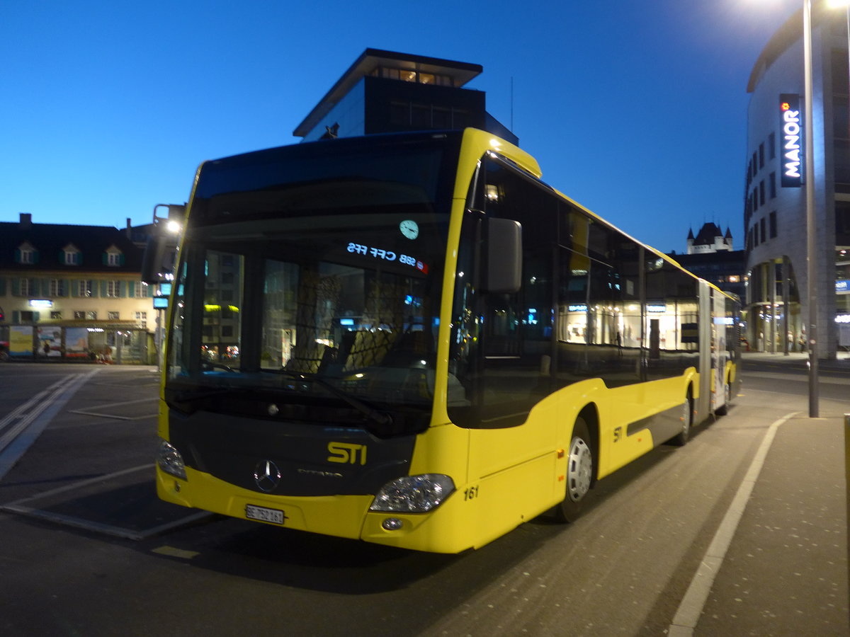 (169'810) - STI Thun - Nr. 161/BE 752'161 - Mercedes am 10. April 2016 beim Bahnhof Thun