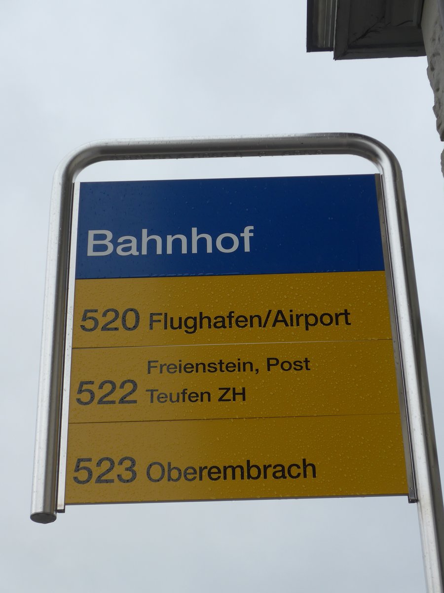 (169'978) - PostAuto-Haltestelle - Ebrach-Rorbas, Bahnhof - am 14. April 2016