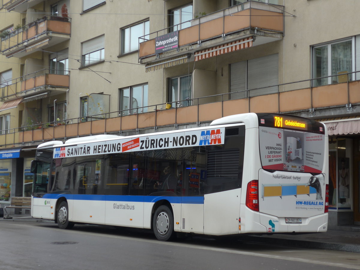 (169'991) - Welti-Furrer, Bassersdorf - Nr. 87/ZH 661'187 - Mercedes am 14. April 2016 beim Bahnhof Zrich-Oerlikon