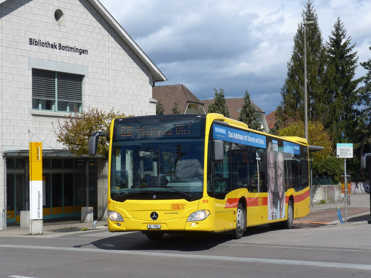 (170'128) - BLT Oberwil - Nr. 65/BL 7954 - Mercedes am 16. April 2016 in Bottmingen, Schloss