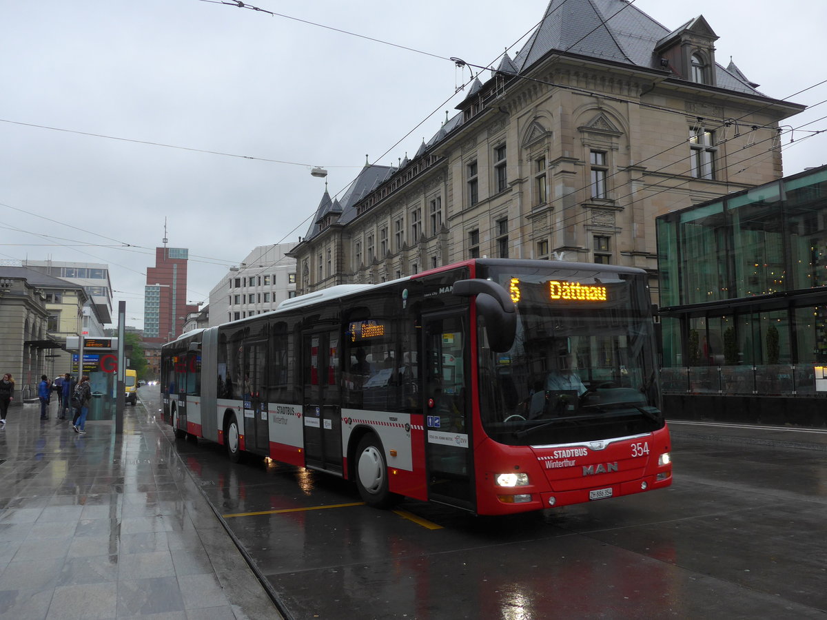 (170'467) - SW Winterthur - Nr. 354/ZH 886'354 - MAN am 13. Mai 2016 beim Hauptbahnhof Winterthur