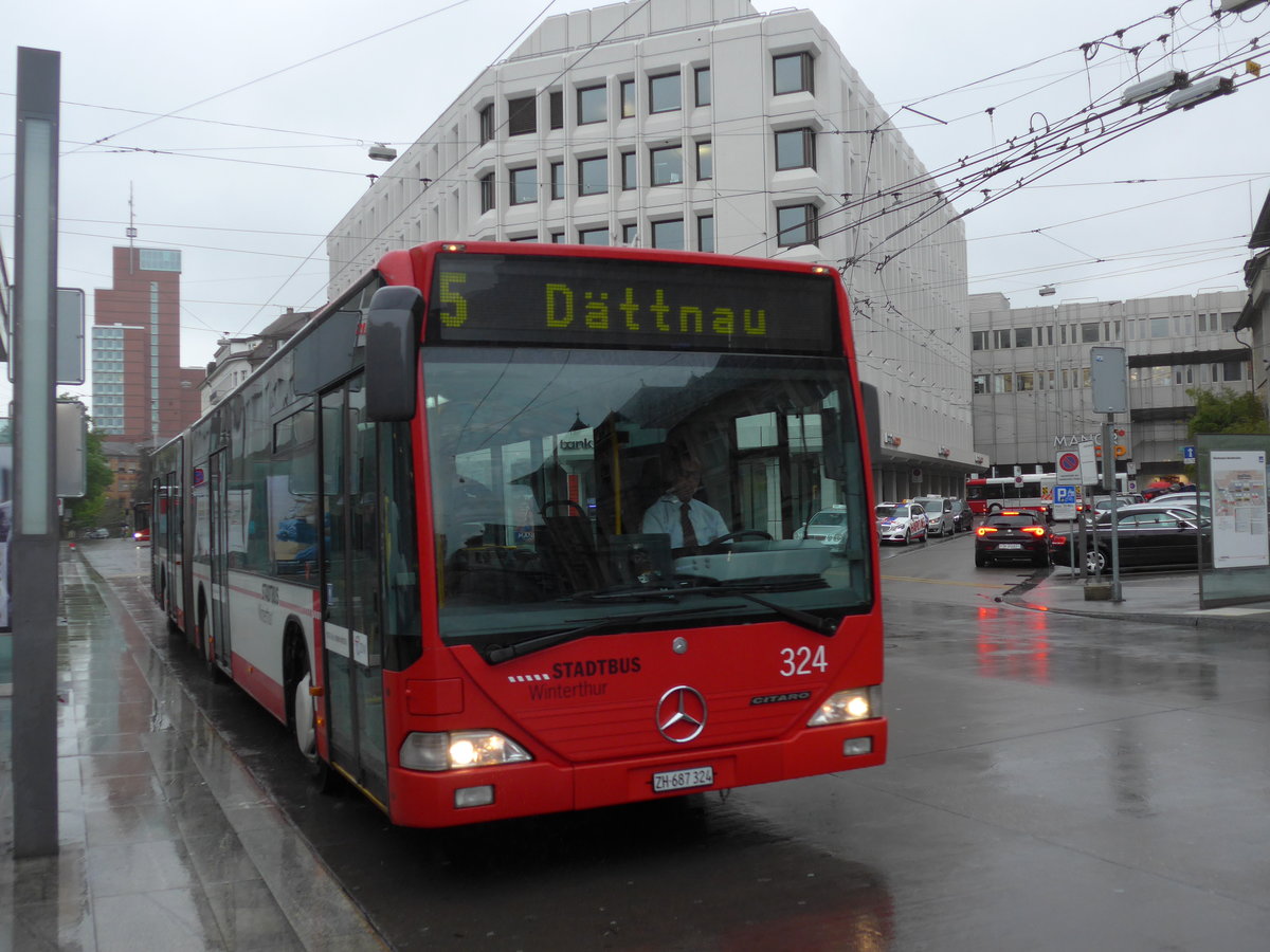 (170'473) - SW Winterthur - Nr. 324/ZH 687'324 - Mercedes am 13. Mai 2016 beim Hauptbahnhof Winterthur