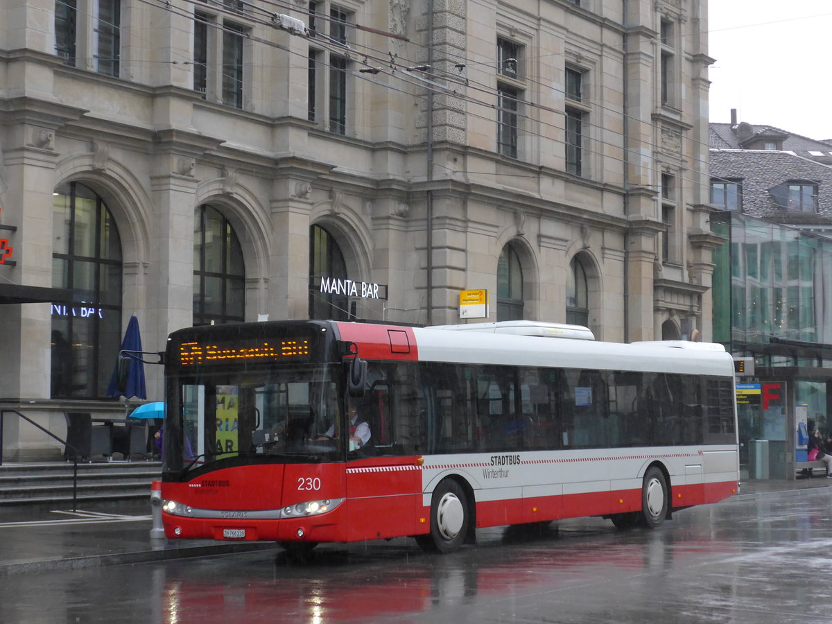 (170'490) - SW Winterthur - Nr. 230/ZH 766'230 - Solaris am 13. Mai 2016 beim Hauptbahnhof Winterthur