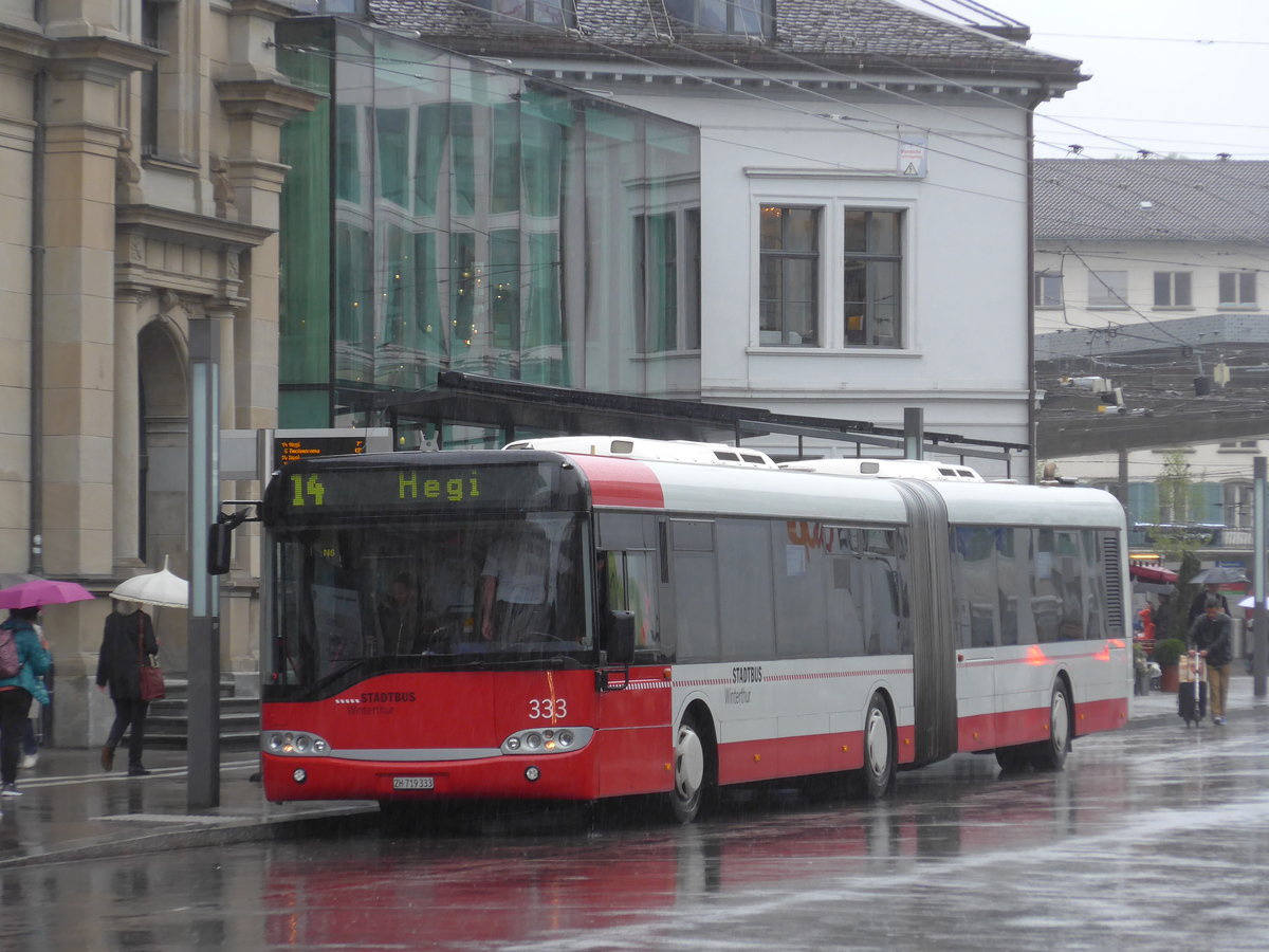 (170'491) - SW Winterthur - Nr. 333/ZH 719'333 - Solaris am 13. Mai 2016 beim Hauptbahnhof Winterthur