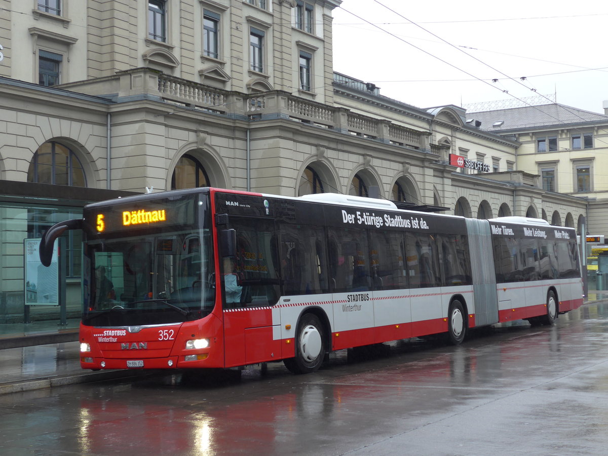 (170'502) - SW Winterthur - Nr. 352/ZH 886'352 - MAN am 13. Mai 2016 beim Hauptbahnhof Winterthur