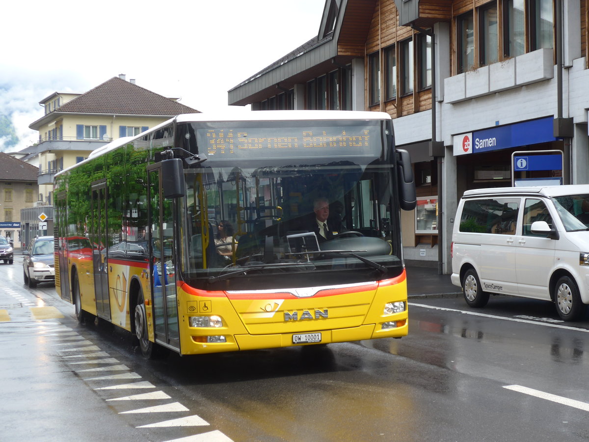 (170'716) - Dillier, Sarnen - Nr. 9/OW 10'001 - MAN am 14. Mai 2016 beim Bahnhof Sarnen