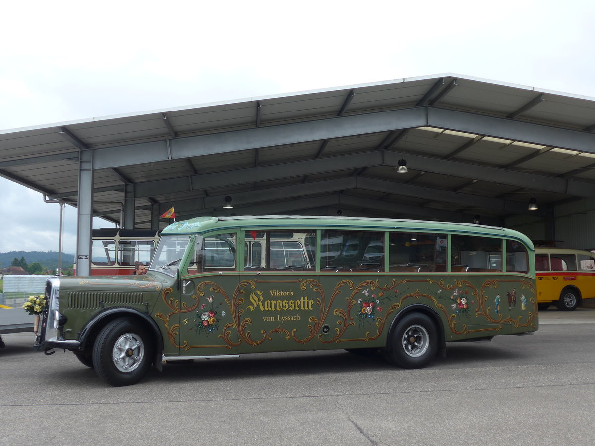 (171'590) - Lorenz, Lyssach - BE 2548 U - Saurer/Saurer (ex Geiger, Adelboden Nr. 8; ex P 1997) am 4. Juni 2016 in Lyssach, Garage