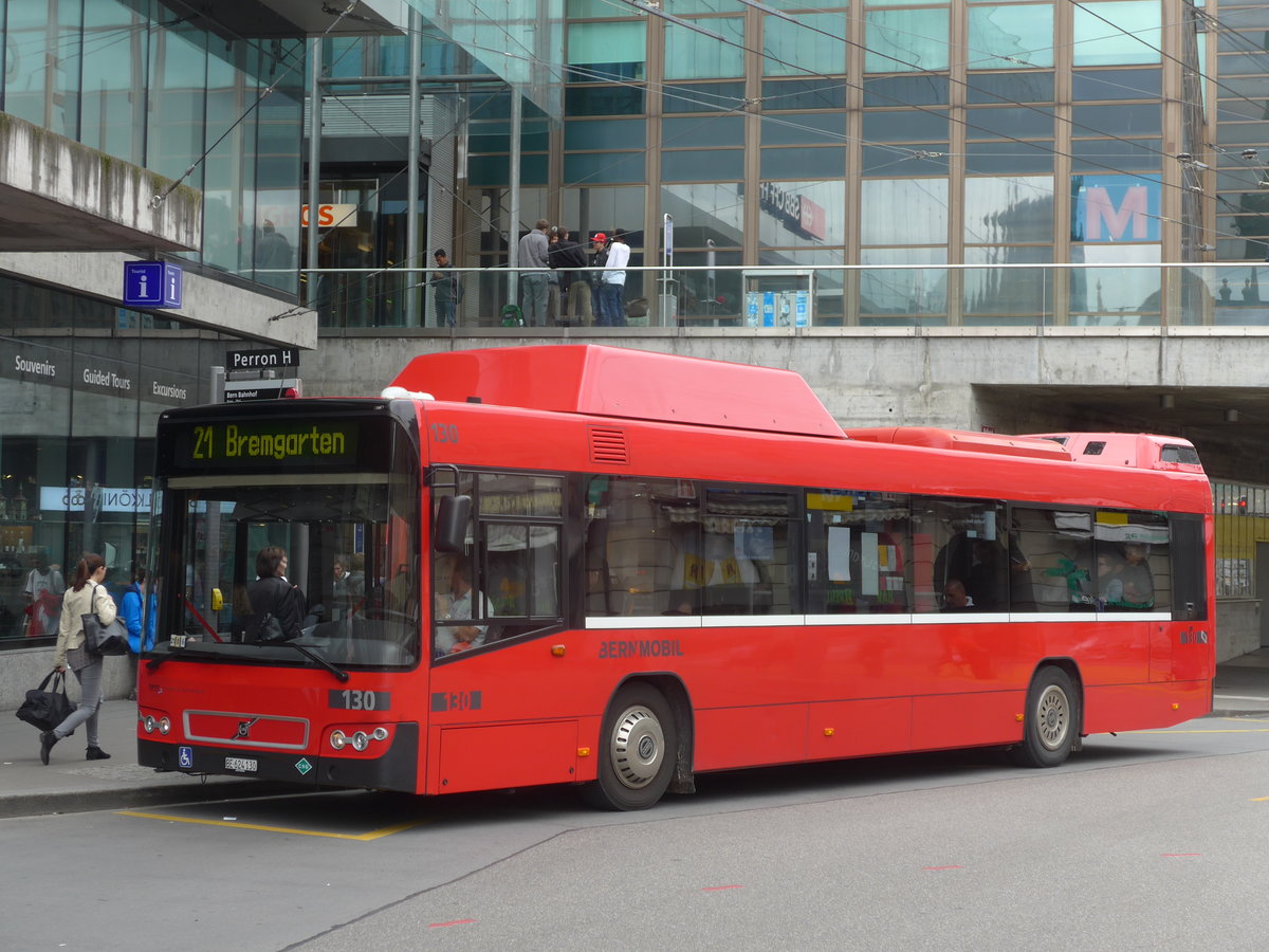 (171'853) - Bernmobil, Bern - Nr. 130/BE 624'130 - Volvo am 13. Juni 2016 beim Bahnhof Bern