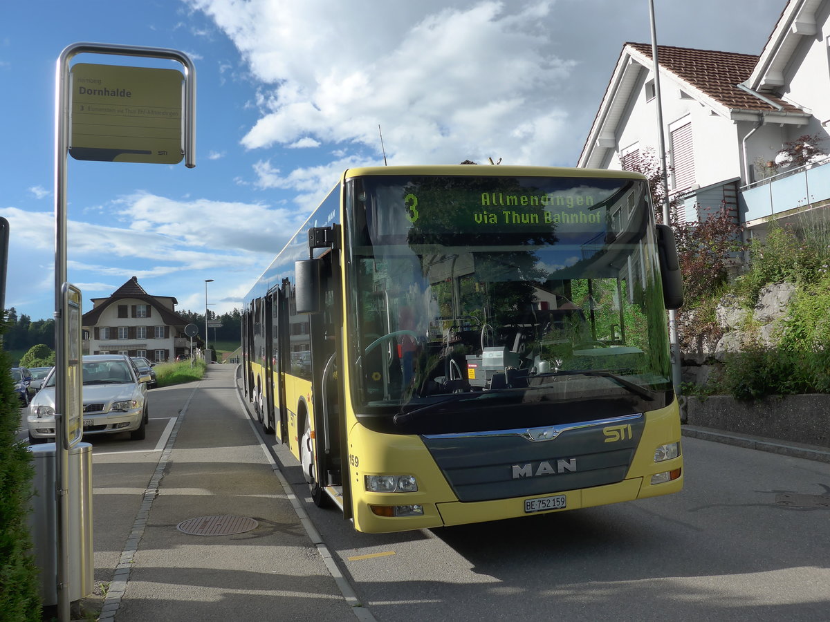 (171'886) - STI Thun - Nr. 159/BE 752'159 - MAN am 17. Juni 2016 in Heimberg, Dornhalde