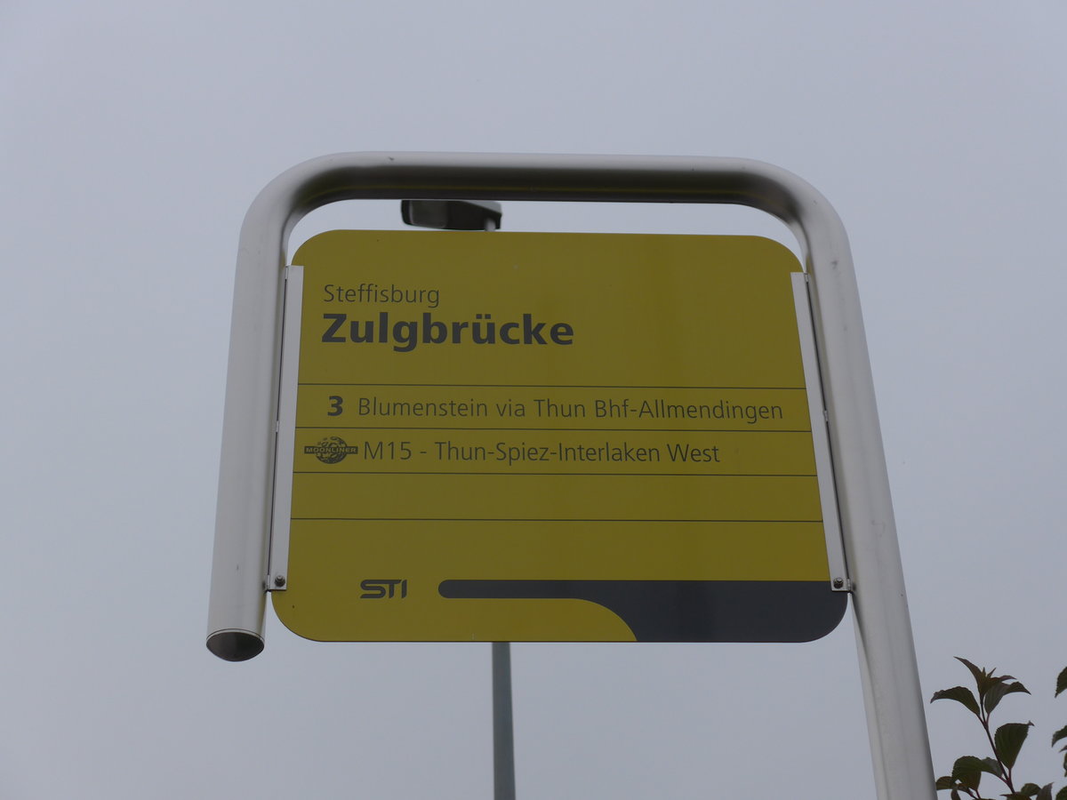 (171'926) - STI-Haltestelle - Steffisburg, Zulgbr�cke - am 20. Juni 2016