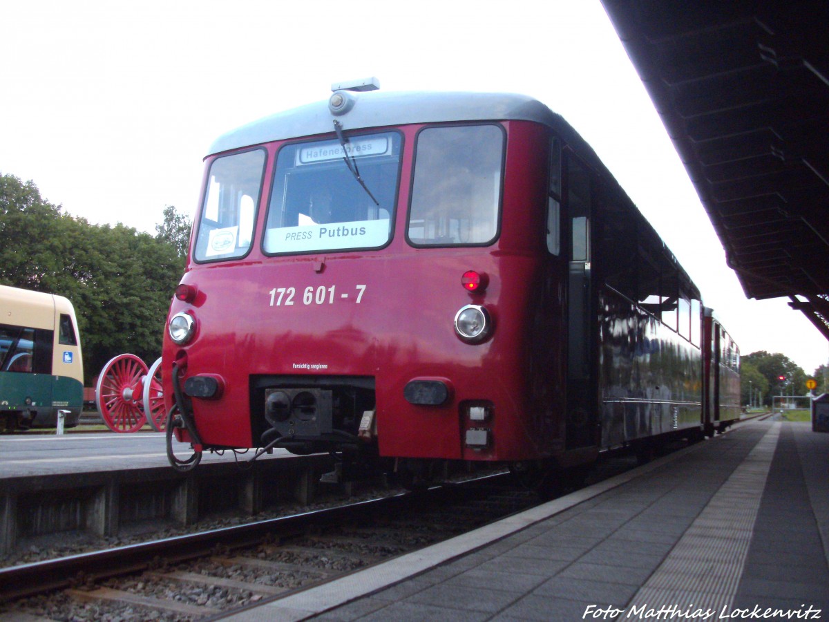 172 001 und 72 601 im Bahnhof Putbus am 13.7.14