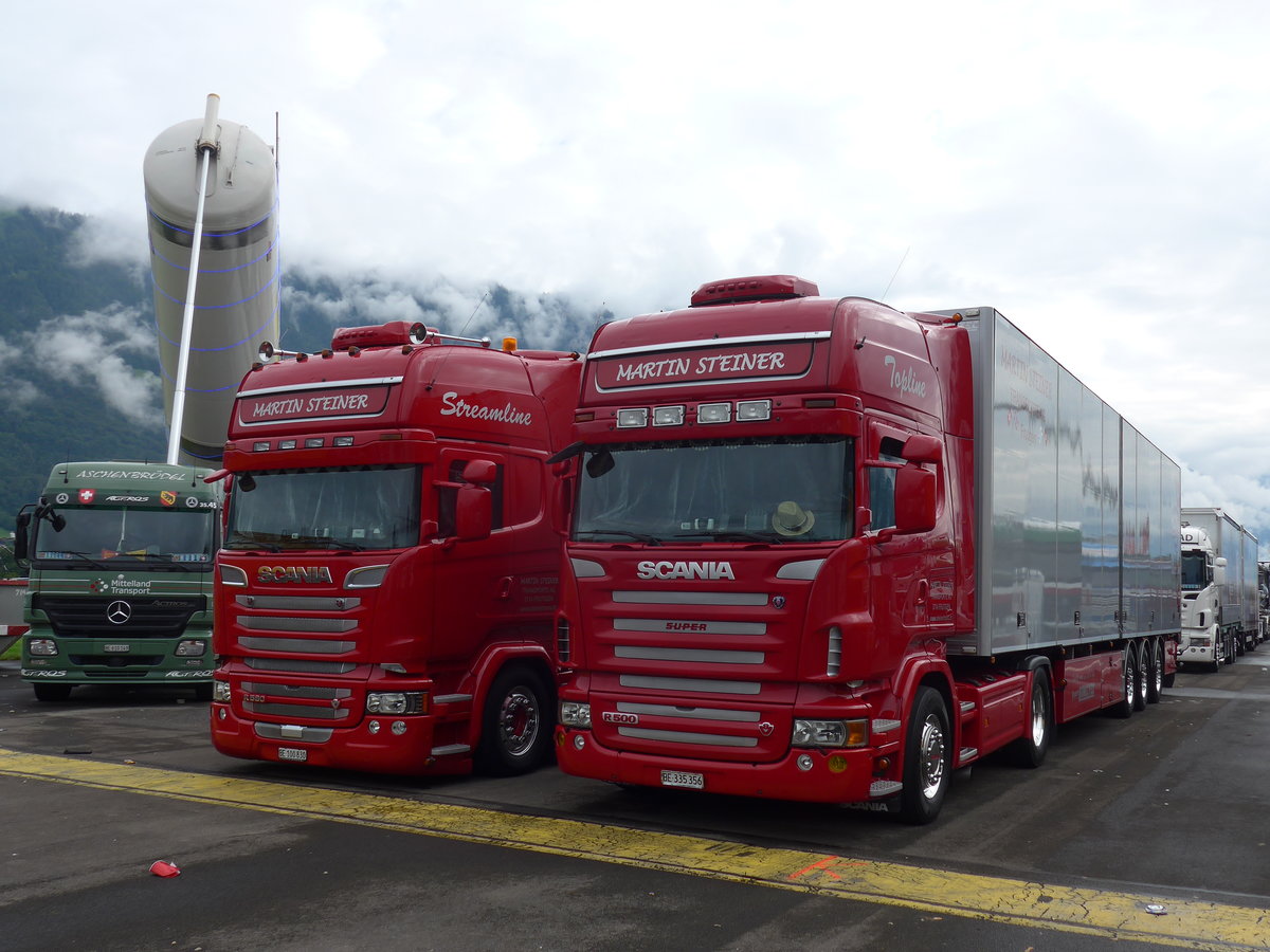 (172'242) - Steiner, Frutigen - BE 335'356 - Scania am 26. Juni 2016 in Interlaken, Flugplatz