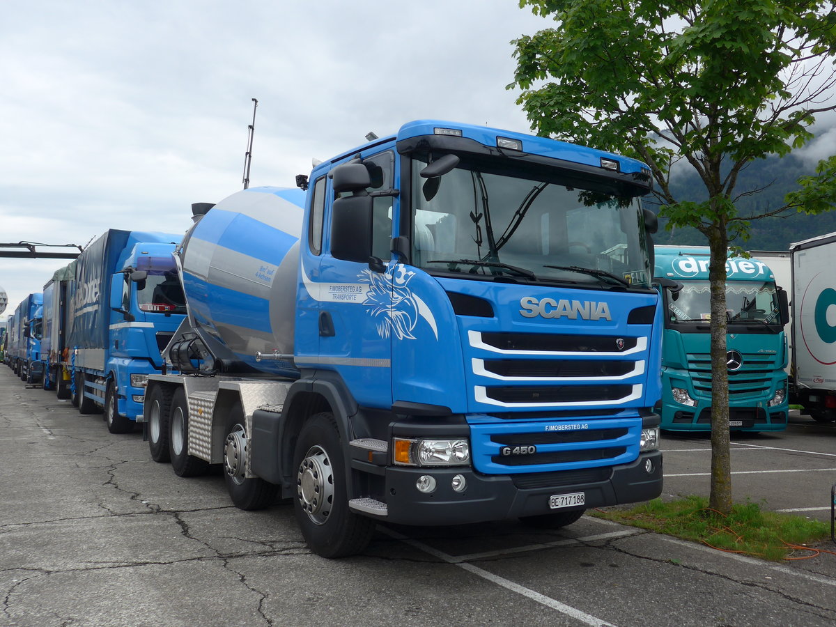 (172'400) - Imobersteg, Frutigen - BE 717'188 - Scania am 26. Juni 2016 in Interlaken, Flugplatz